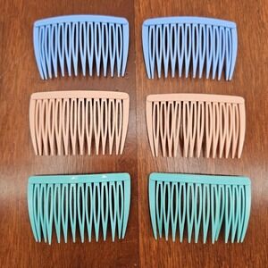 Goody 3" Side Hair Comb Kant Slip Plastic Lot Of 3 Pastel Colors Vtg 80's 90's